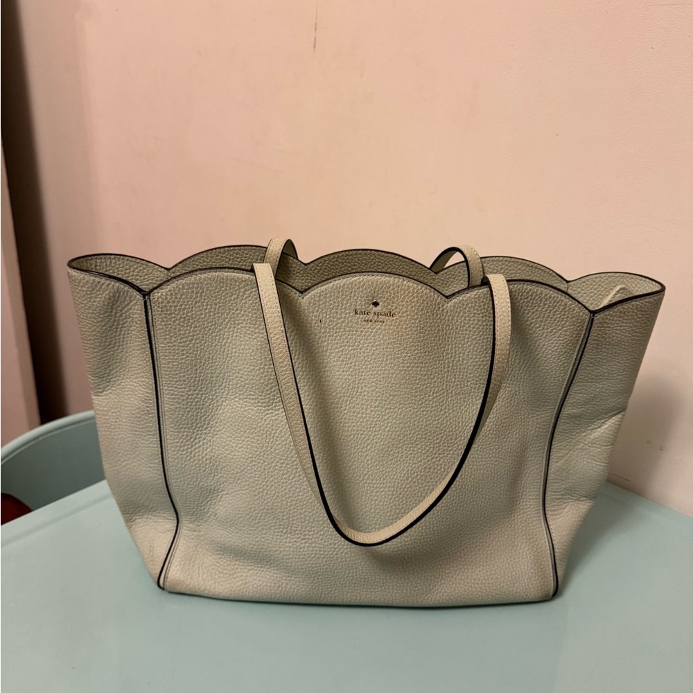 Kate Spade Cream Structured Tote with Double Handles